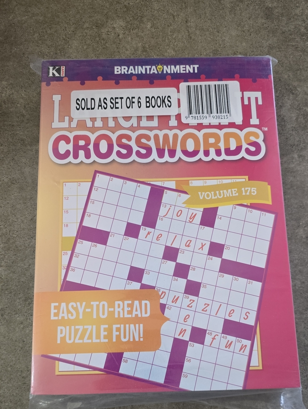 Large Print Crosswords - Set Of Six.